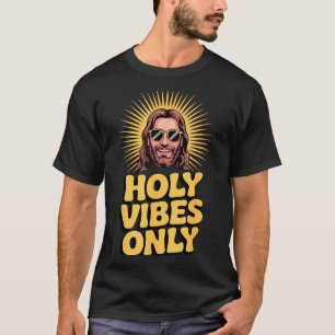 Camiseta Só Vibrações Sagradas Divertido Jesus Religioso Cr