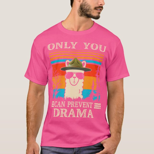 Camiseta Só Você Pode Impedir O Drama Llama Ao Longo De Cam (Frente)