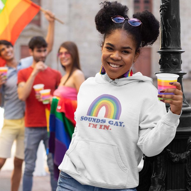 Camiseta Soa Gay, estou dentro (gay pride rainbow women's hoodie)