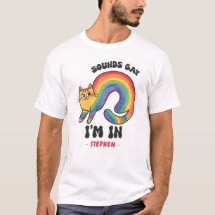 Camiseta Soa Gay, estou dentro do Rainbow Cat LGBTQ Pride