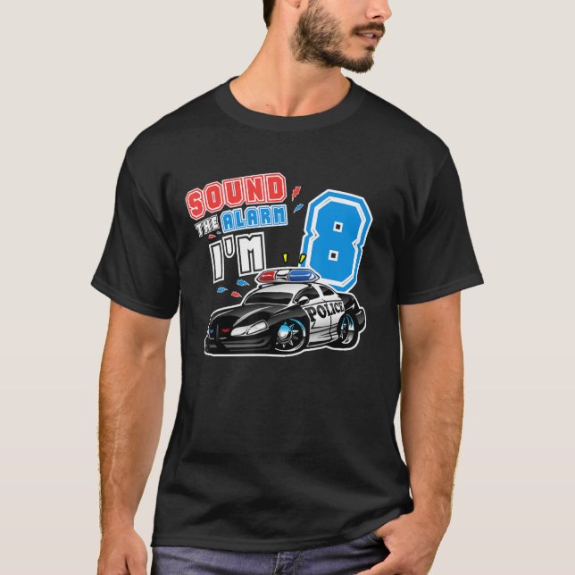 Camiseta Soa O Alarme Eu Sou A Polícia Familiar Engraçada D (Frente)