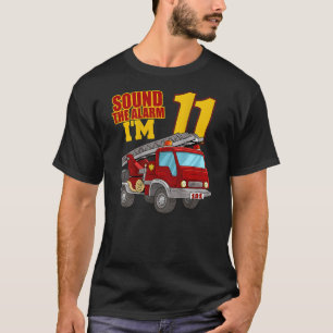 Camiseta Soa o alarme sou 11 Kids de Aniversário de Caminhã