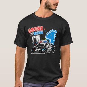 Camiseta Soa O Alarme. Sou 4 Engraçada Polícia Familiar De