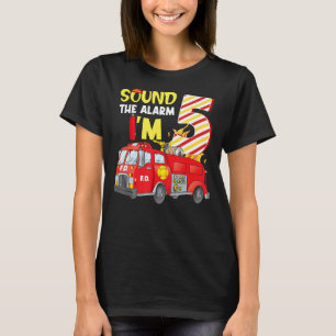 Camiseta Soa o alarme. Sou 5, Aniversário, Disparo