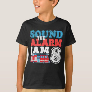 Camiseta Soa o alarme Sou 8 Bombeiro 8º aniversário