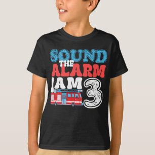 Camiseta Soa o alarme, sou três crianças aniversário de 3 a