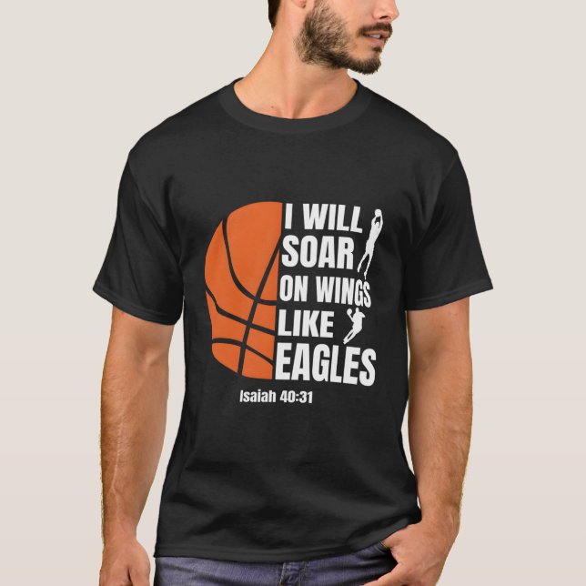 Camiseta Soar Cristão De Basquete Em Asas Como Eagles Rel (Frente)