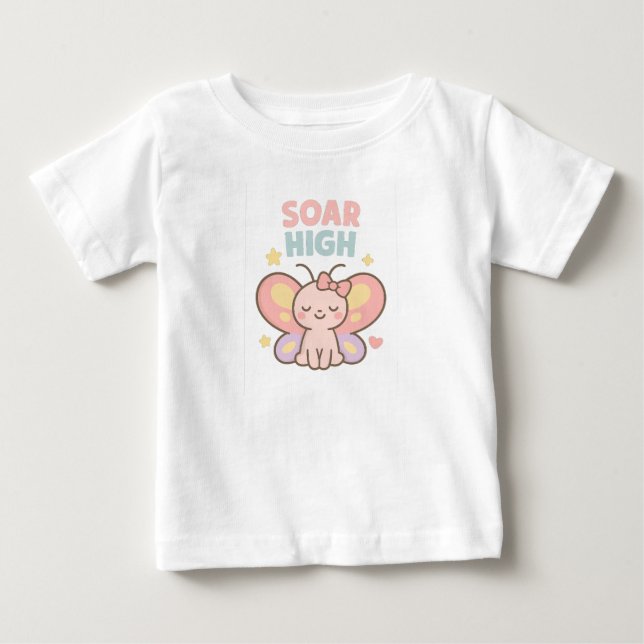 Camiseta Soar High – Pastel Butterfly Joy (Frente)