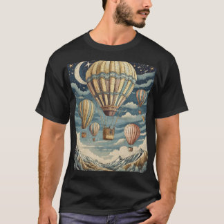 Camiseta Soar Nostálgico: Balões de Ar Quente Vintage na Ar