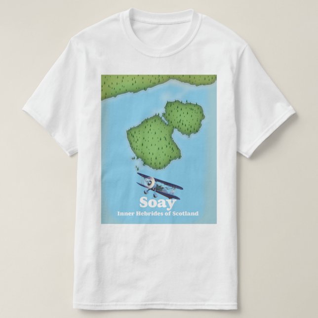 Camiseta Soay Hébrides Internas da Escócia mapa (Frente do Design)