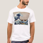 Camiseta Sob a grande onda<br><div class="desc">Artista japonês fino Hokusai.</div>