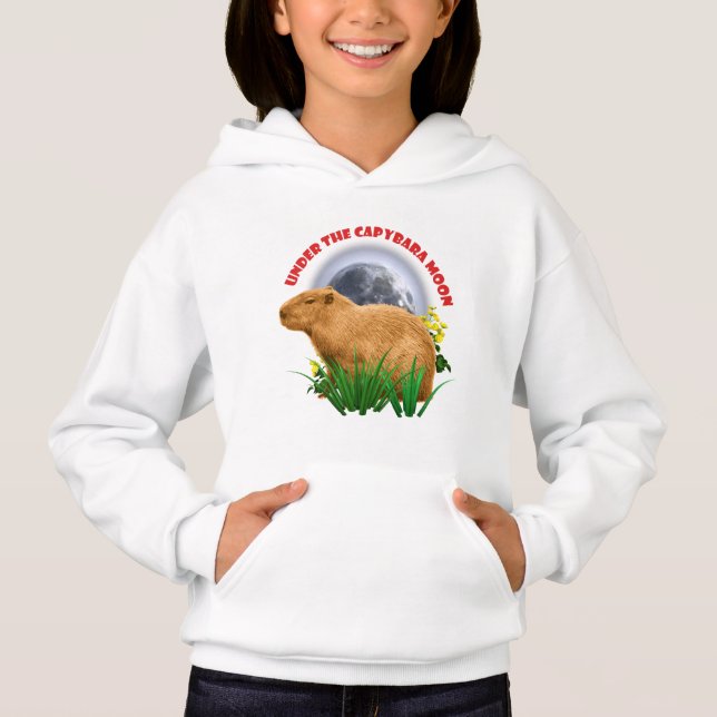 Camiseta Sob a Lua do Capivara Animal Fofo (Frente)