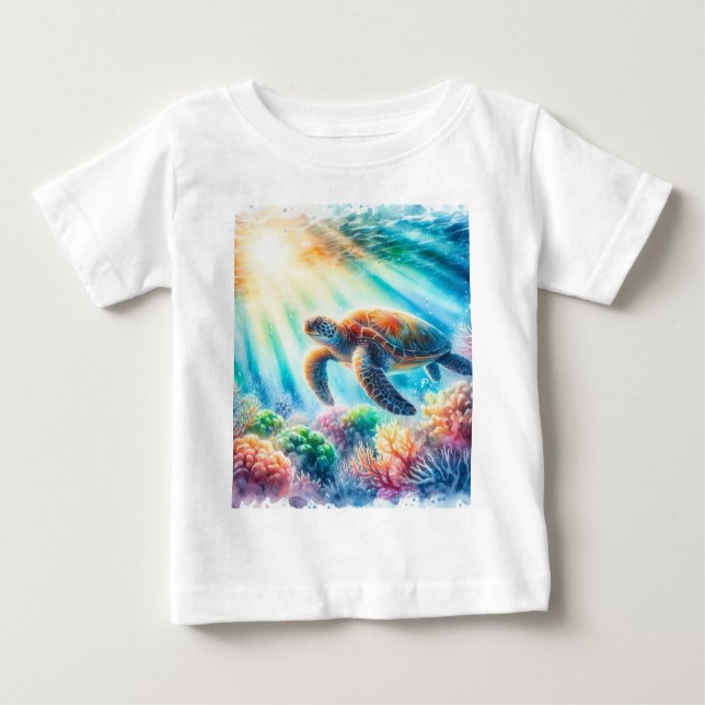 Camiseta sob a tartaruga marinha oceânica (Frente)