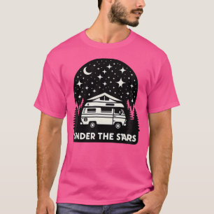 Camiseta Sob As Estrelas Serene Camping Van Silhouette - Mi