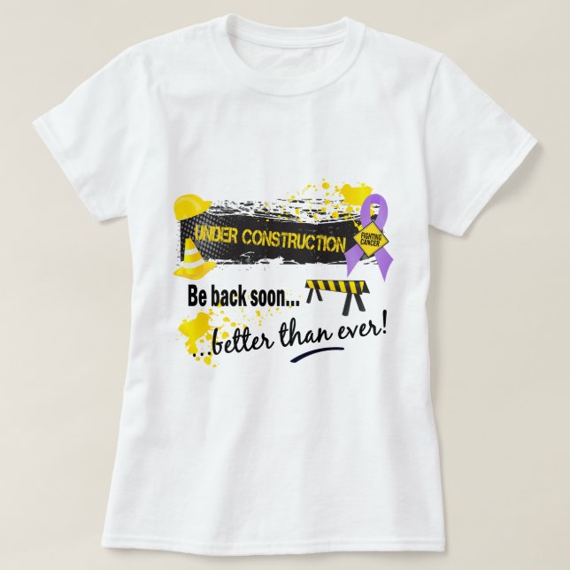 Camiseta Sob o cancer da construção (Frente do Design)