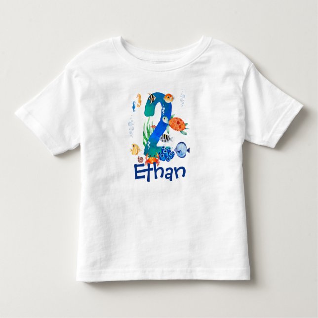 Camiseta Sob o diafragma do segundo aniversário marinho (Frente)