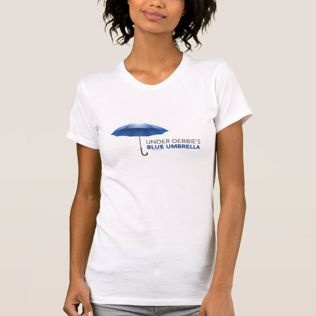 Camiseta Sob o guarda-chuva azul de Debbie (Frente)