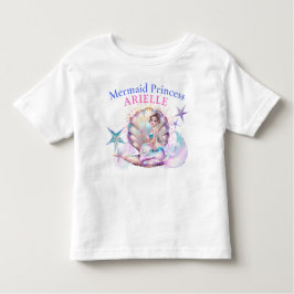 Camiseta Sob o Mar de Sereia Princesa Birthday