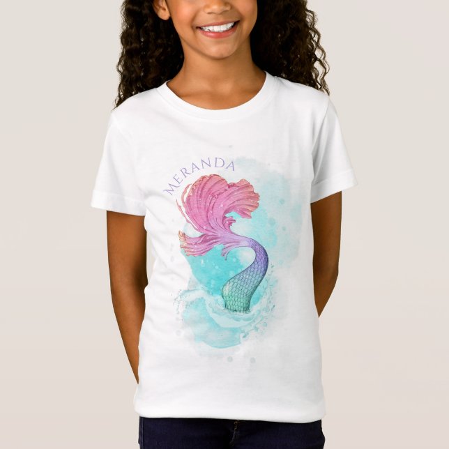 Camiseta Sob o mar | Sereia Personalizada (Frente)