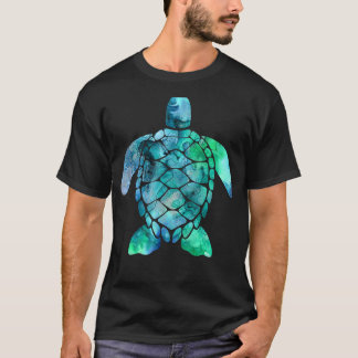 Camiseta Sob o Mar Tartaruga Azul Oceânica Tartaruga Maríti