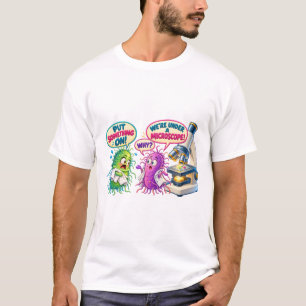 Camiseta Sob um Microscópio – Bactérias de Microbiologia Di