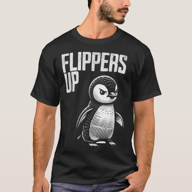 Camiseta Sobe A Resistência Aos Pinguins Sutil Anti-Protest (Frente)