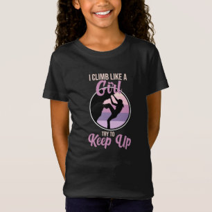 Camiseta Sobe Como Rapariga Montanha Escalada Escalando Lov