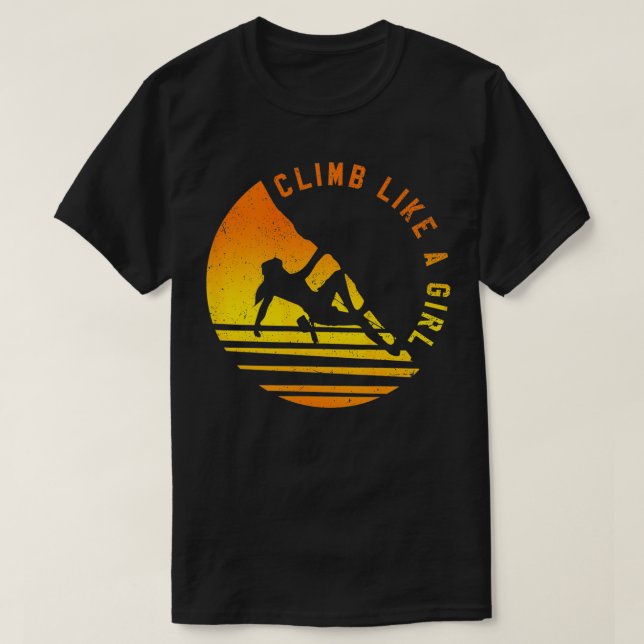 Camiseta Sobe Como Uma Rapariga Pedra Subindo Um Presente (Frente do Design)