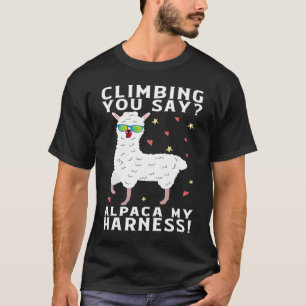 Camiseta Sobe, Diz Alpaca, O Meu Harness Rock Subindo.