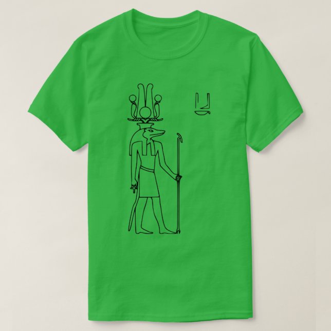 Camiseta Sobek Antigo Egípcio de Deus Hieroglifo (Frente do Design)