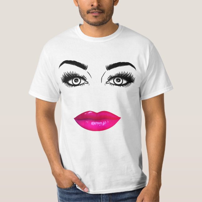 Camiseta Sobrancelhas e Lábios Engraçados (Frente)