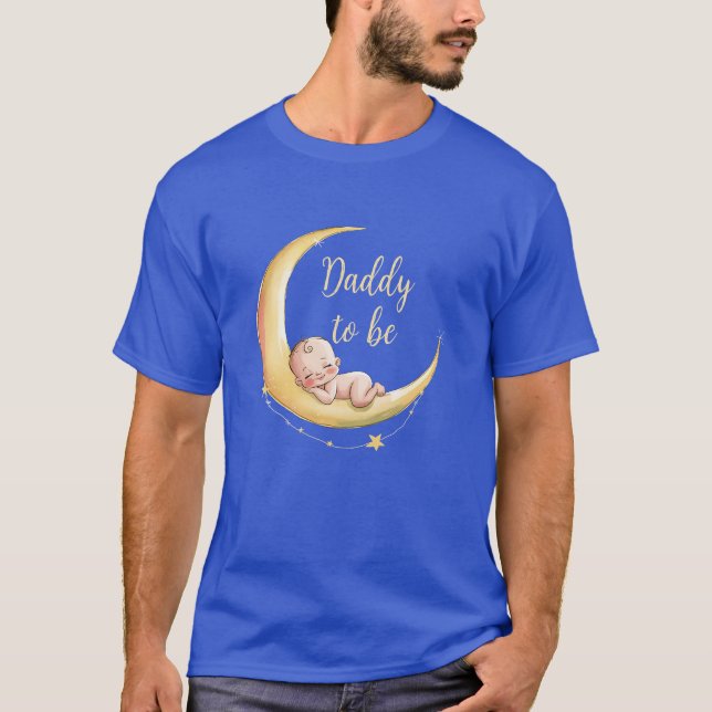 Camiseta Sobre a lua Bebê Celestial - Chá de fraldas (Frente)