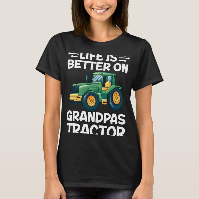 Camiseta Sobre a Vida Verde do Trator dos Avós (Frente)