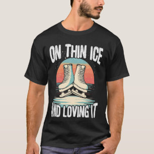 Camiseta Sobre o Gelo Frágil e Adorando Patinador de Gelo P