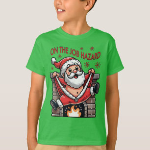 Camiseta Sobre Papais noeis de Risco de Fogo