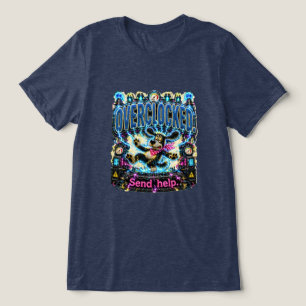 Camiseta Sobrecarregado Enviar Ajuda Engraçado Esgotamento