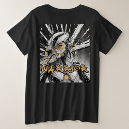 Camiseta Sobredimensionamento do guerreiro do mangá
