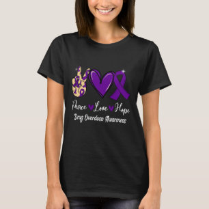 Camiseta Sobredosagem de drogas Sensibilização Paz Amor Esp
