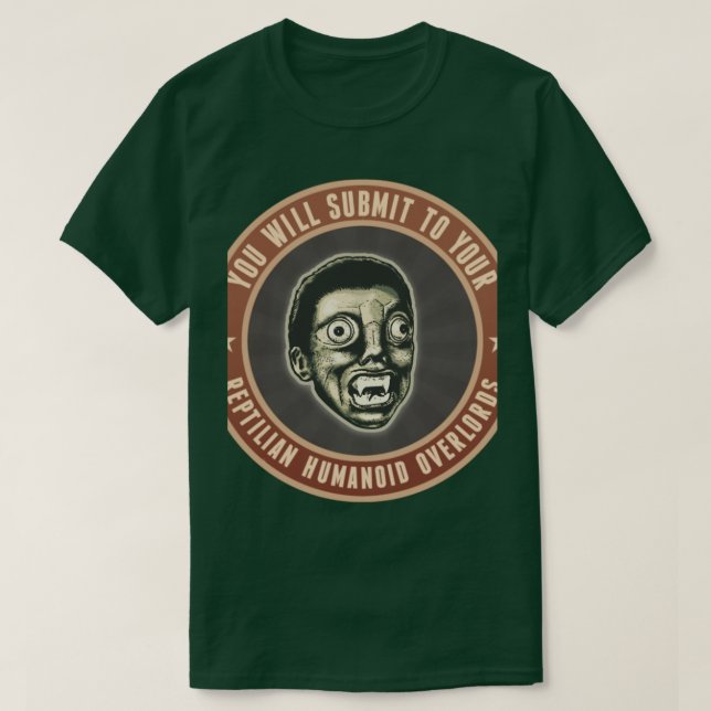 Camiseta Sobrelorde Humanoide Reptiliano v2 (Frente do Design)