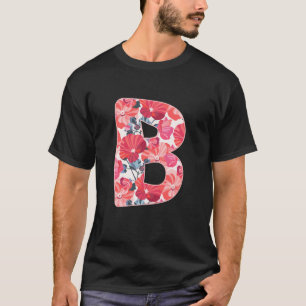 Camiseta Sobrenome alfabético alfabético Carta B Consoant