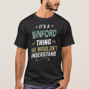 Camiseta Sobrenome BINFORD, Nome Personalizado