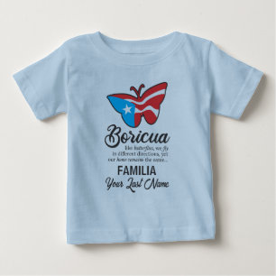Camiseta SOBRENOME de Borboleta Sinalizador de Família em P