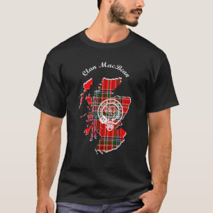 Camiseta Sobrenome de sobrenome Clan MacBean Mapa de Tartan