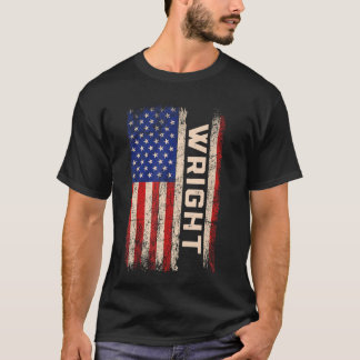 Camiseta Sobrenome Direito Nome Wright Nome americano Bande