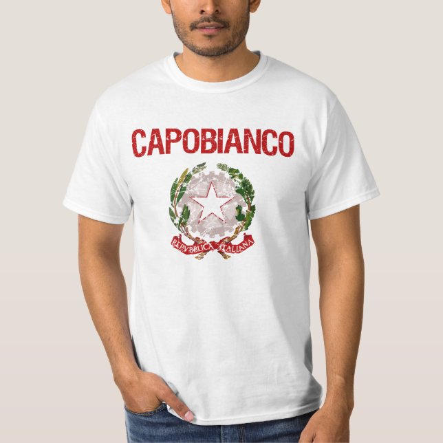 Camiseta Sobrenome do italiano de Capobianco (Frente)