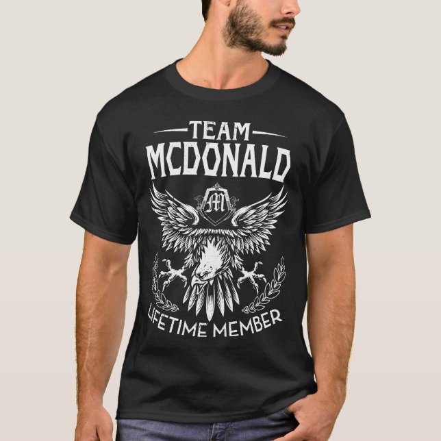 Camiseta Sobrenome do Membro de Vida do Team MCDONALD (Frente)