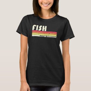 Camiseta Sobrenome Fish Retro Vintage Anos 80 90 Aniversári