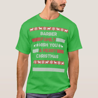 Camiseta Sobrenome Natal Papais noeis Xmas Família Barber