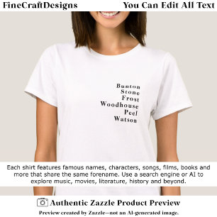 Camiseta Sobrenome Nome Famoso Nome Tendência Personalizado