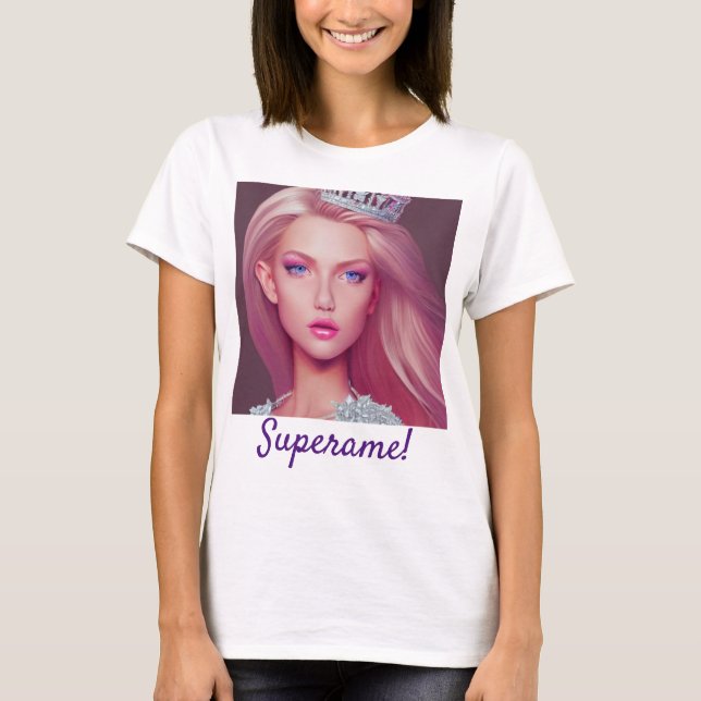 Camiseta Sobrenome! Princesa adolescente ia (Frente)